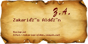 Zakariás Aldán névjegykártya